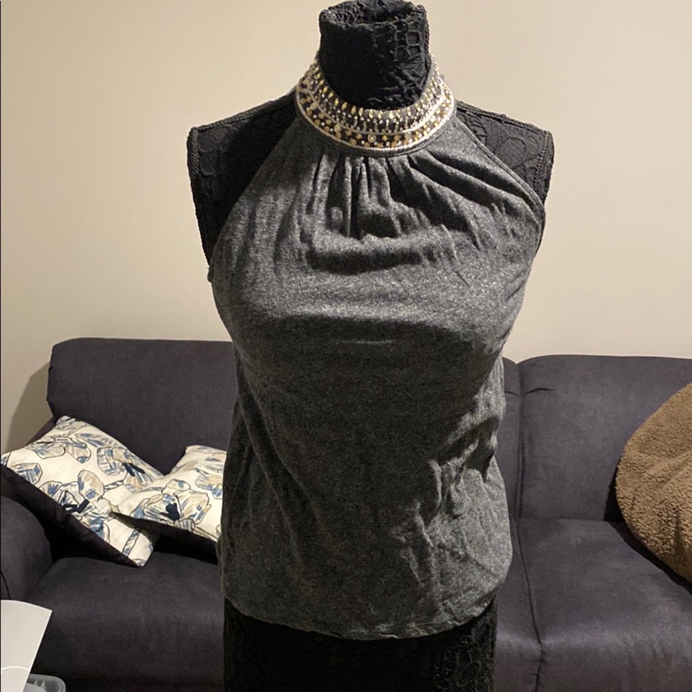 Elegant Gray Halter Top